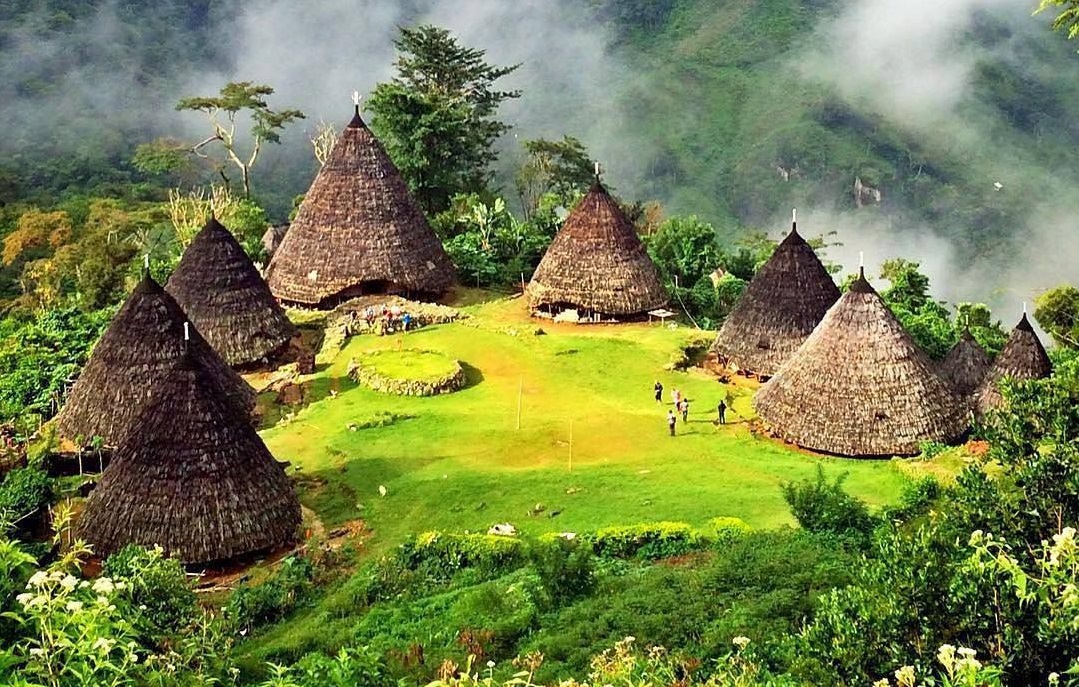 beautiful wae rebo village in flores