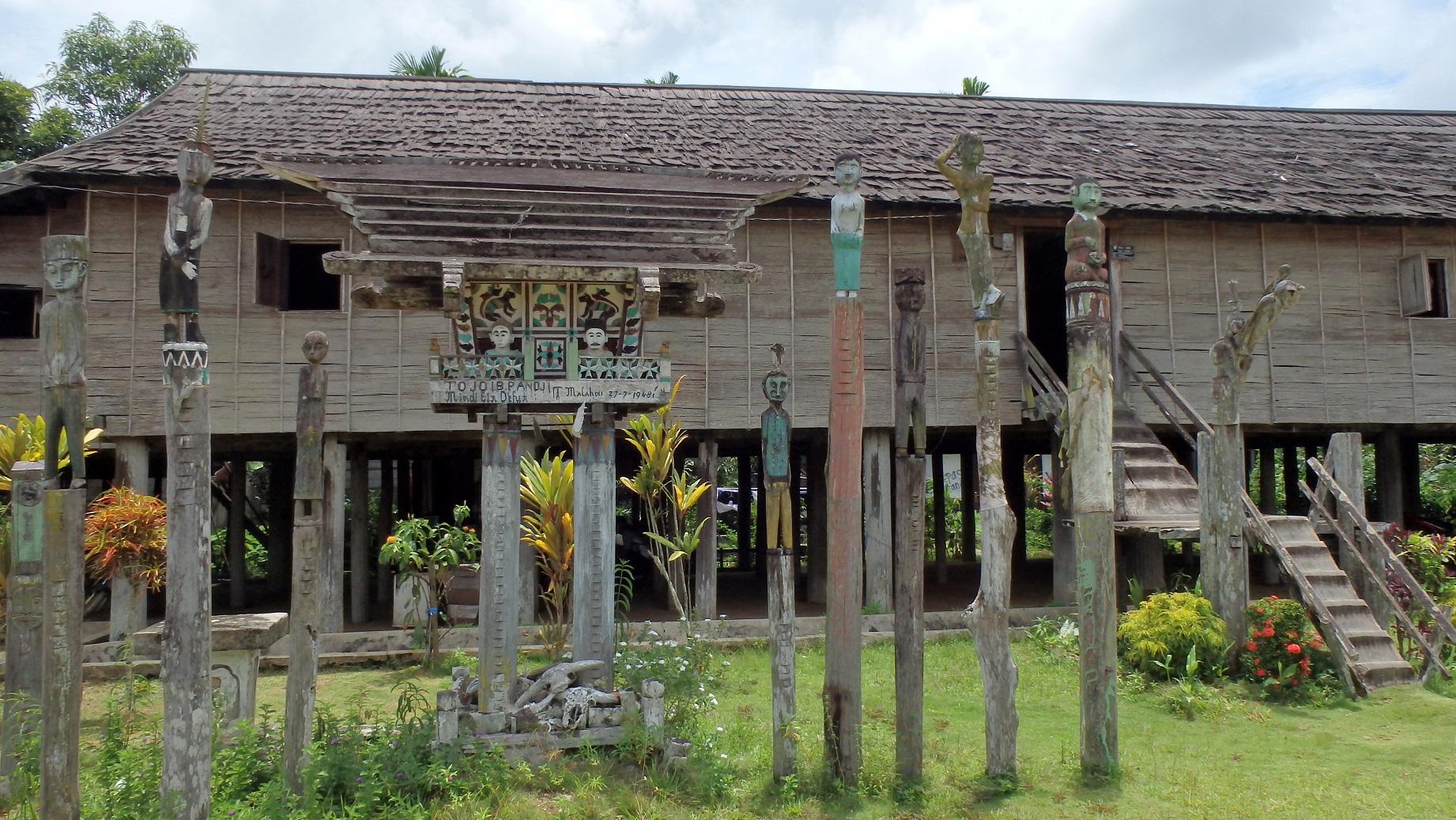 dayak traditional house in kalimantan
