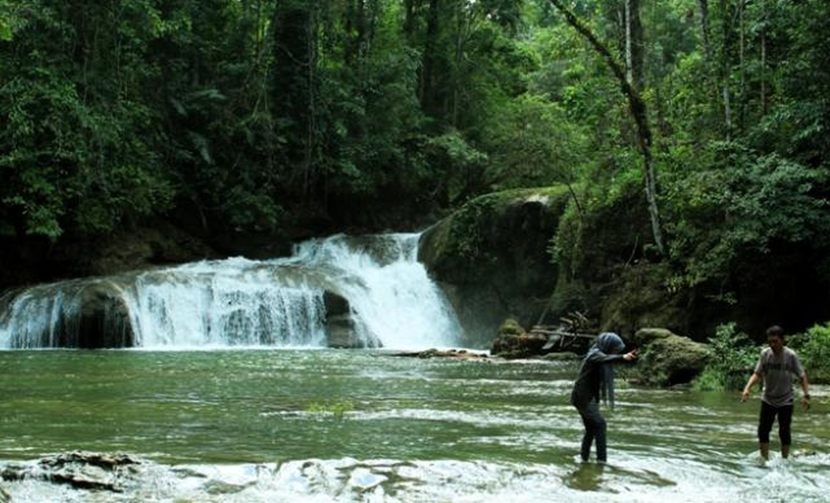 beautiful kalata waterfall in buton