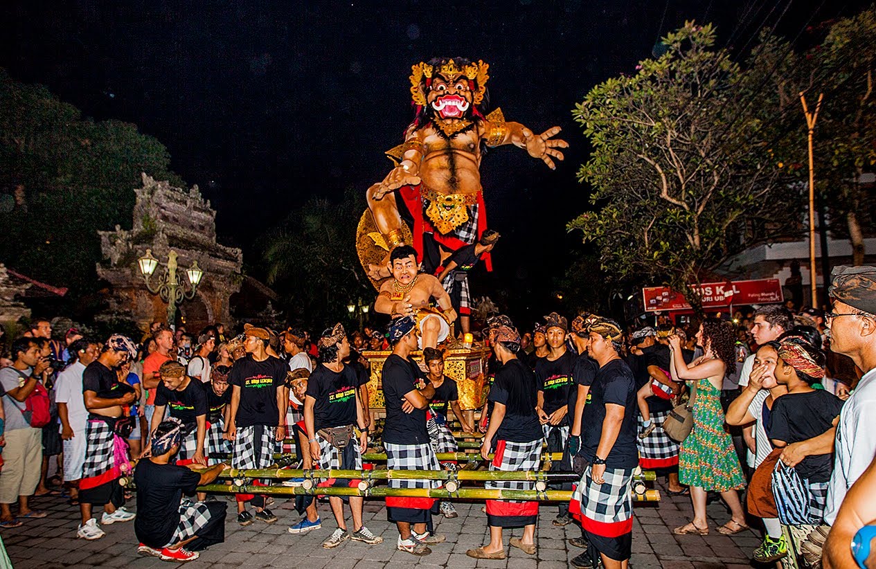 ogoh ogoh parade during the pengerupukan day