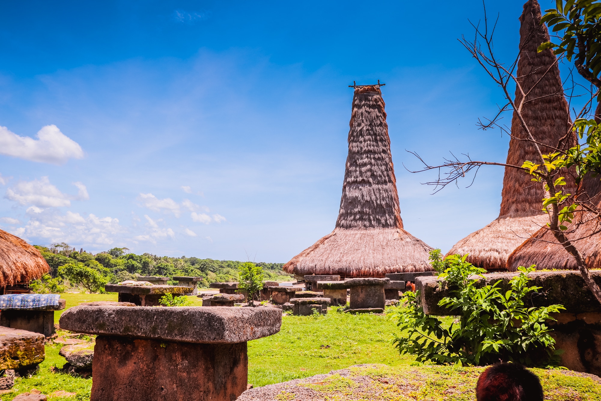 Ratenggaro traditional house and the tomb gravestone