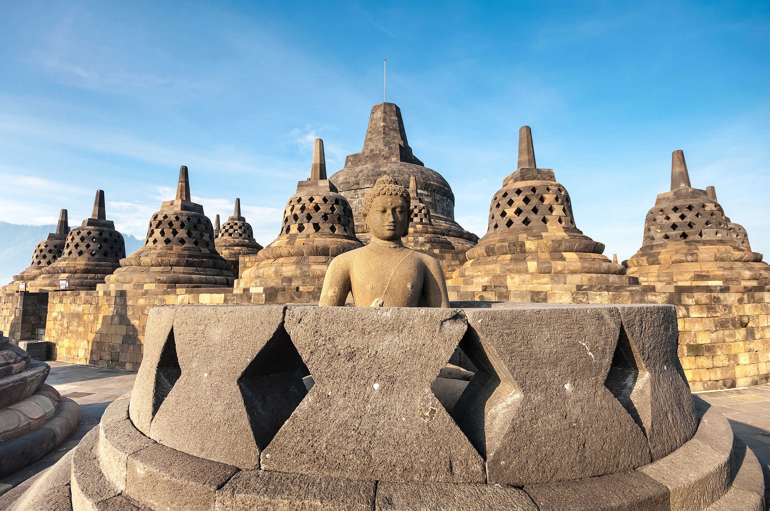the iconic Borobudur Temple located in Magelang