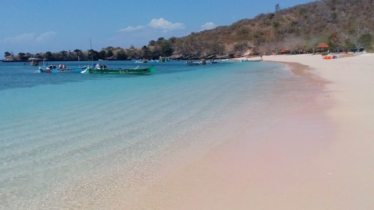 beautiful tangsi pink beach in lombok