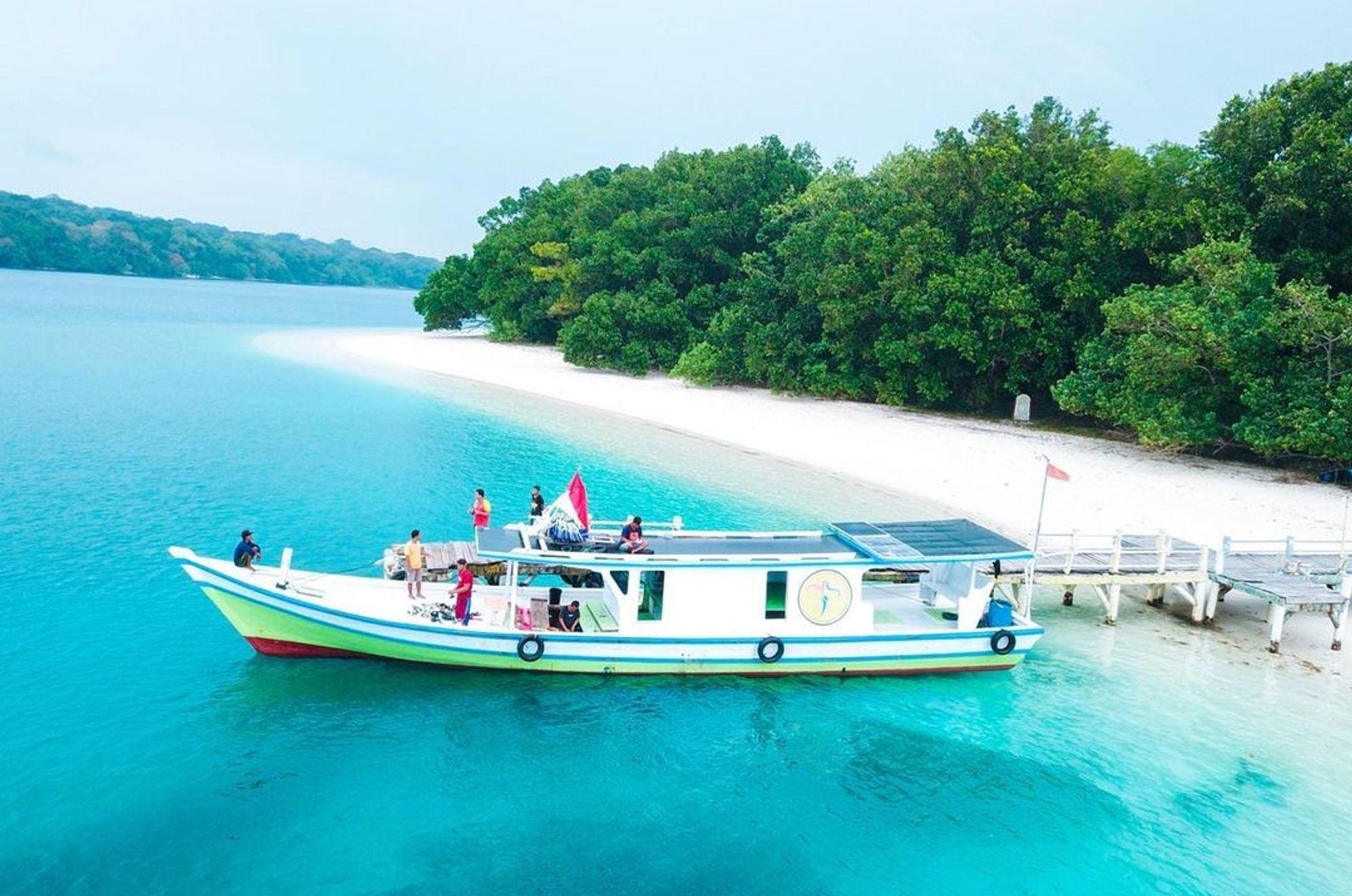 Peucang Island tourist destination in ujung kulon national park west java