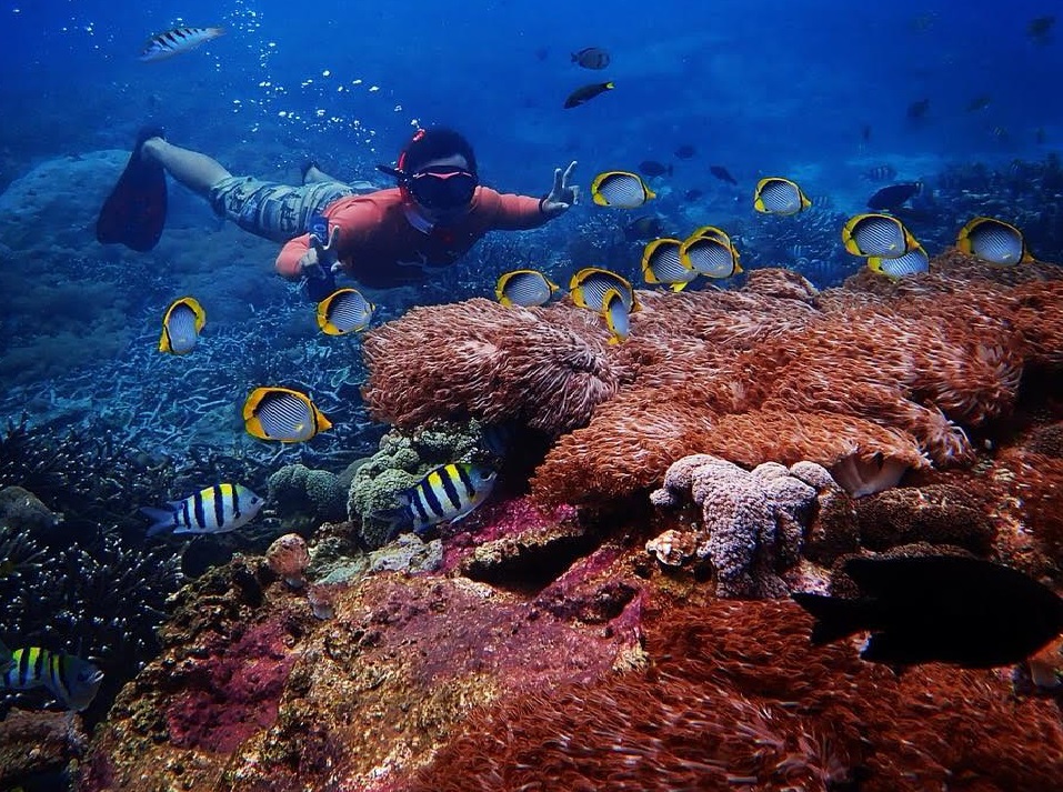 crystal beach snorkeling in nusa penida island of bali